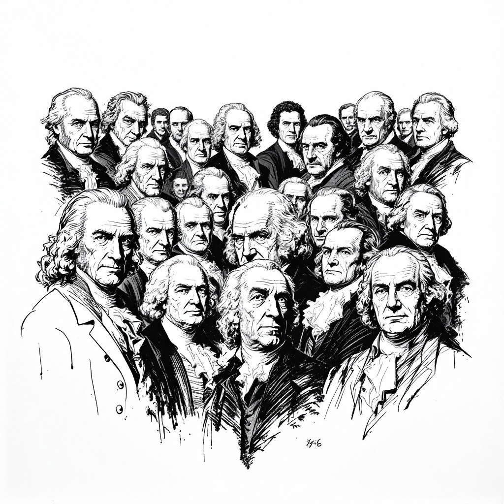 image of multiple Founding Fathers